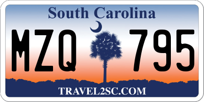 SC license plate MZQ795