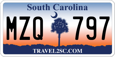 SC license plate MZQ797