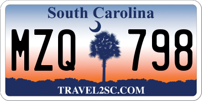 SC license plate MZQ798