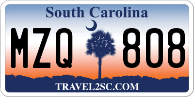 SC license plate MZQ808