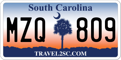 SC license plate MZQ809