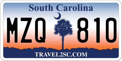 SC license plate MZQ810