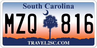 SC license plate MZQ816