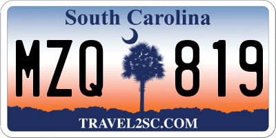 SC license plate MZQ819