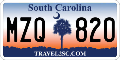 SC license plate MZQ820