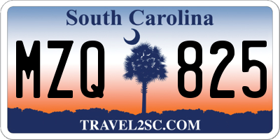 SC license plate MZQ825