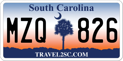 SC license plate MZQ826