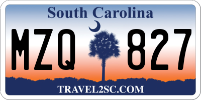 SC license plate MZQ827