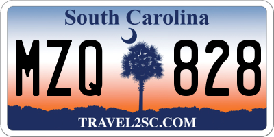 SC license plate MZQ828