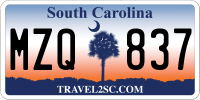 SC license plate MZQ837