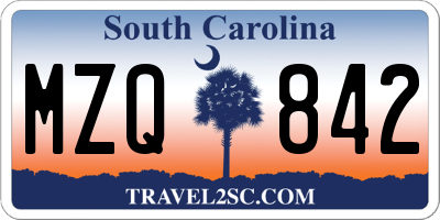 SC license plate MZQ842