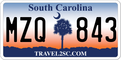 SC license plate MZQ843