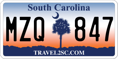 SC license plate MZQ847