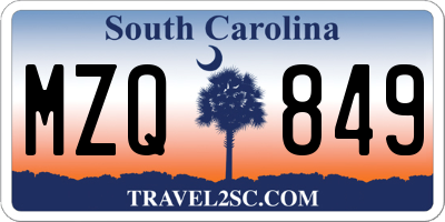 SC license plate MZQ849