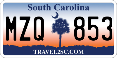 SC license plate MZQ853