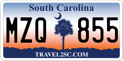 SC license plate MZQ855