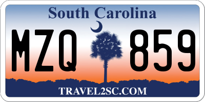 SC license plate MZQ859