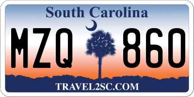 SC license plate MZQ860