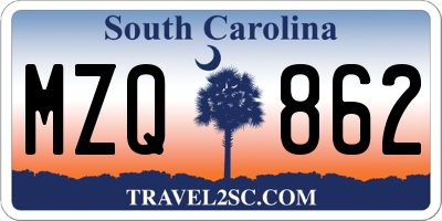SC license plate MZQ862
