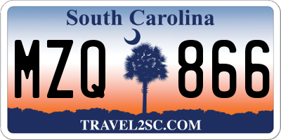 SC license plate MZQ866