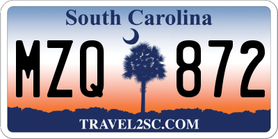 SC license plate MZQ872