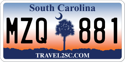 SC license plate MZQ881