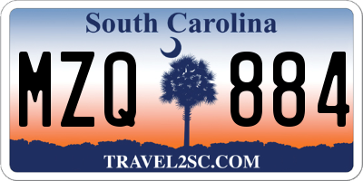 SC license plate MZQ884