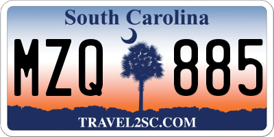 SC license plate MZQ885