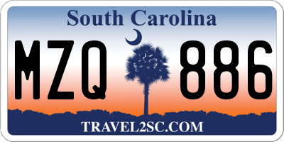 SC license plate MZQ886