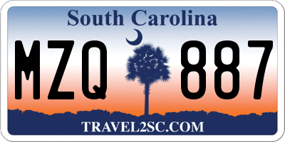 SC license plate MZQ887