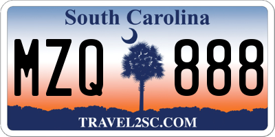 SC license plate MZQ888