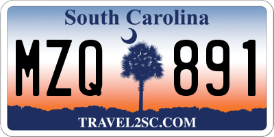 SC license plate MZQ891