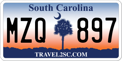 SC license plate MZQ897