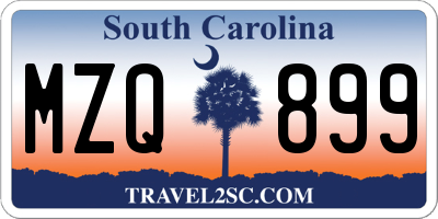 SC license plate MZQ899