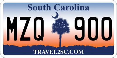 SC license plate MZQ900