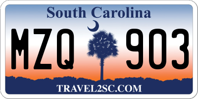 SC license plate MZQ903