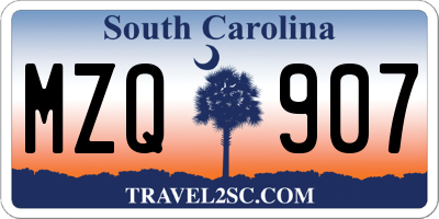 SC license plate MZQ907