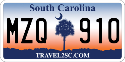 SC license plate MZQ910