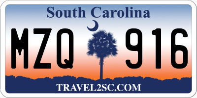 SC license plate MZQ916