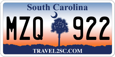 SC license plate MZQ922
