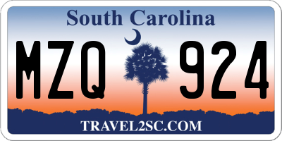 SC license plate MZQ924