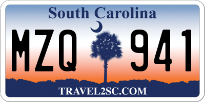 SC license plate MZQ941
