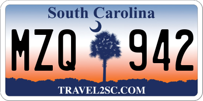SC license plate MZQ942
