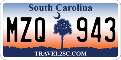 SC license plate MZQ943