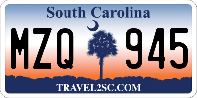 SC license plate MZQ945