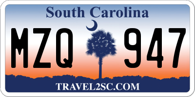 SC license plate MZQ947