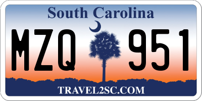 SC license plate MZQ951