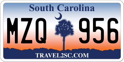 SC license plate MZQ956