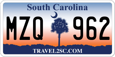 SC license plate MZQ962