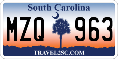 SC license plate MZQ963